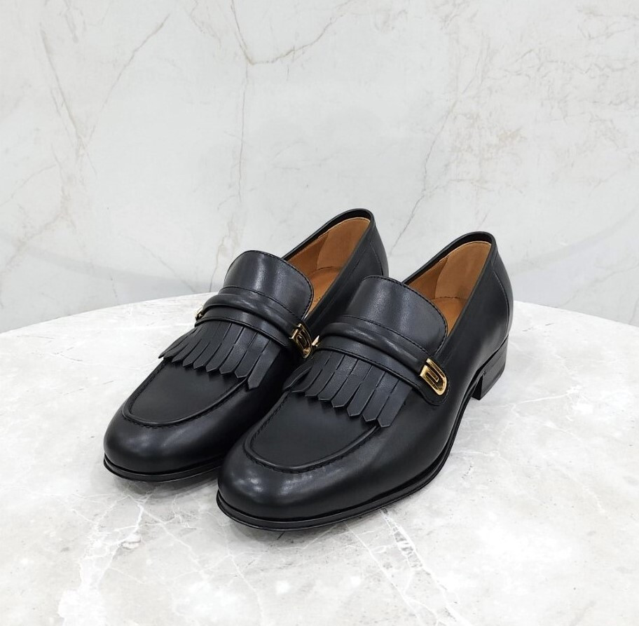 [럭스유] (새상품) 6 / 구찌 미러 G 레더 로퍼 블랙 714680