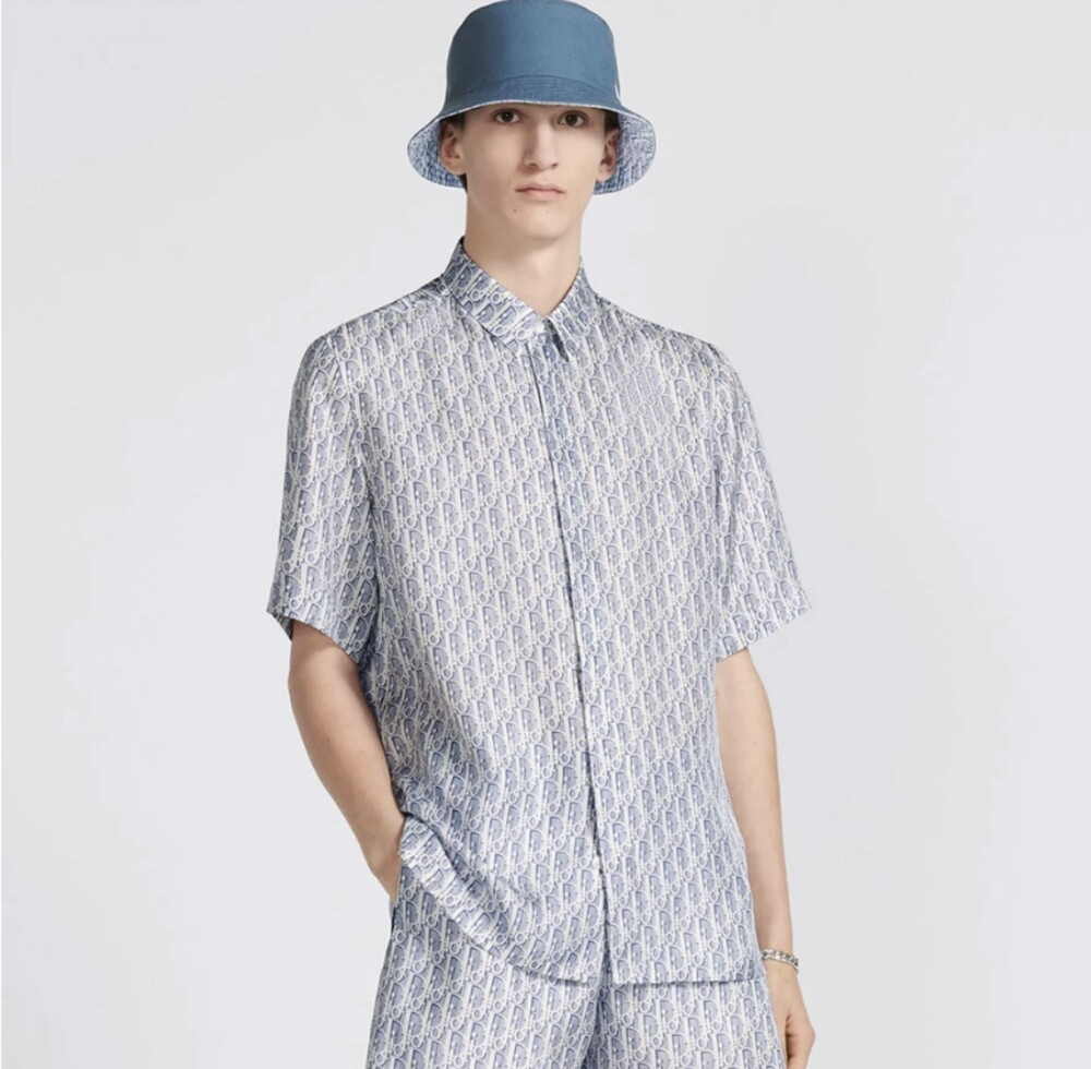 [럭스유] 42 / 디올 오블리크 실크 셔츠 블루 193C545A5872