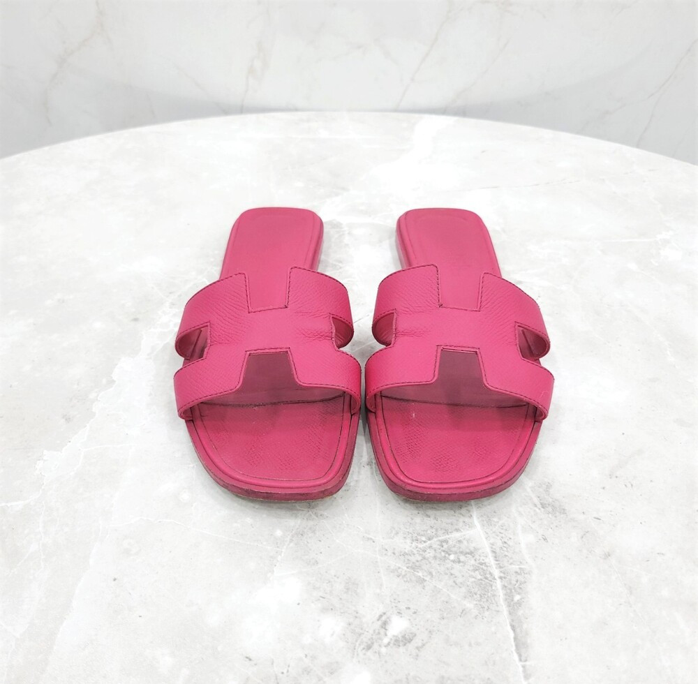 [럭스유] 36.5 / 에르메스 핑크 오란 샌들 슬리퍼