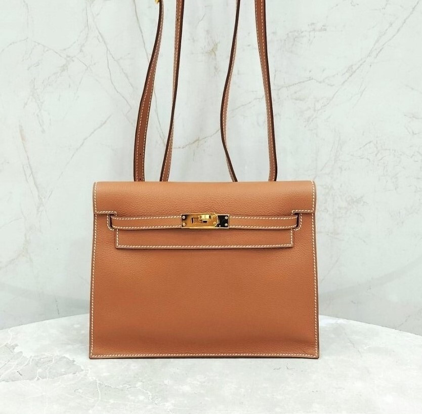 [럭스유] 에르메스 켈리 단스 카멜 골드 B각인