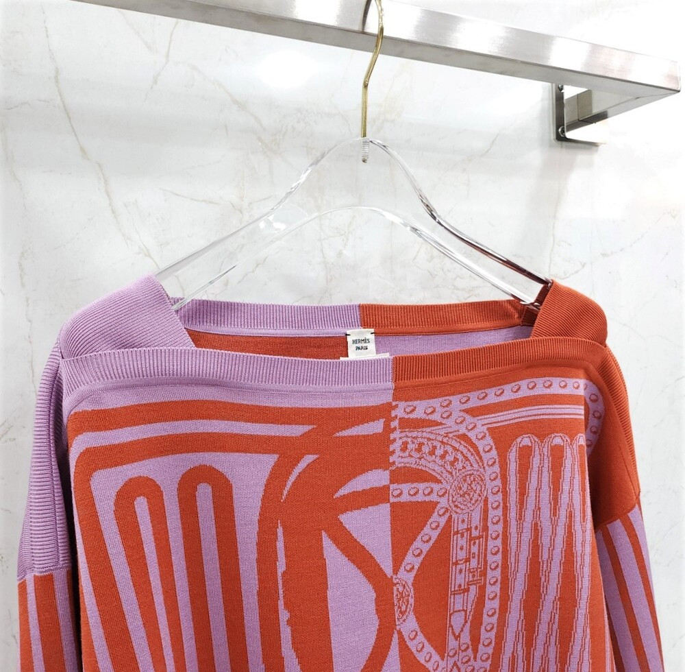 [럭스유] 36 / 에르메스 Grand Tralala 롱 슬리브 실크 스웨터