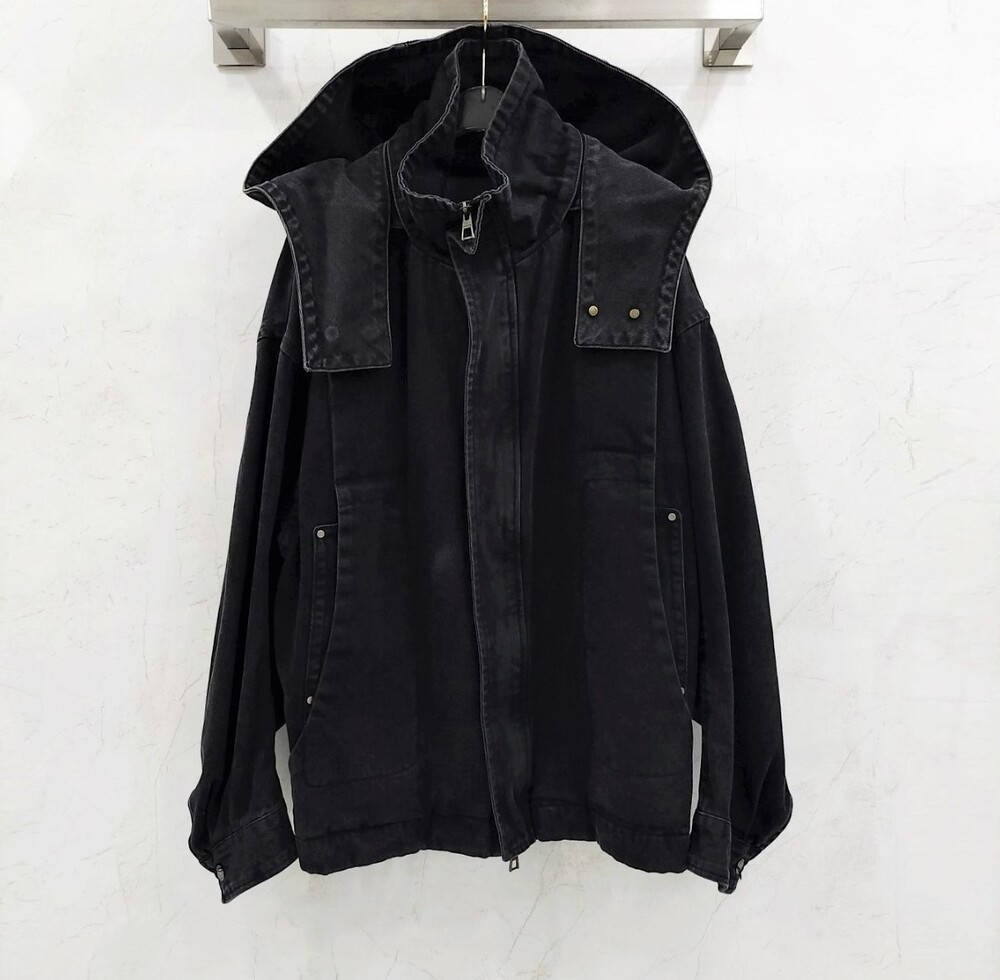 [럭스유] 50 / 송지오 컬렉션 하이넥 3D 데님 트러커 자켓