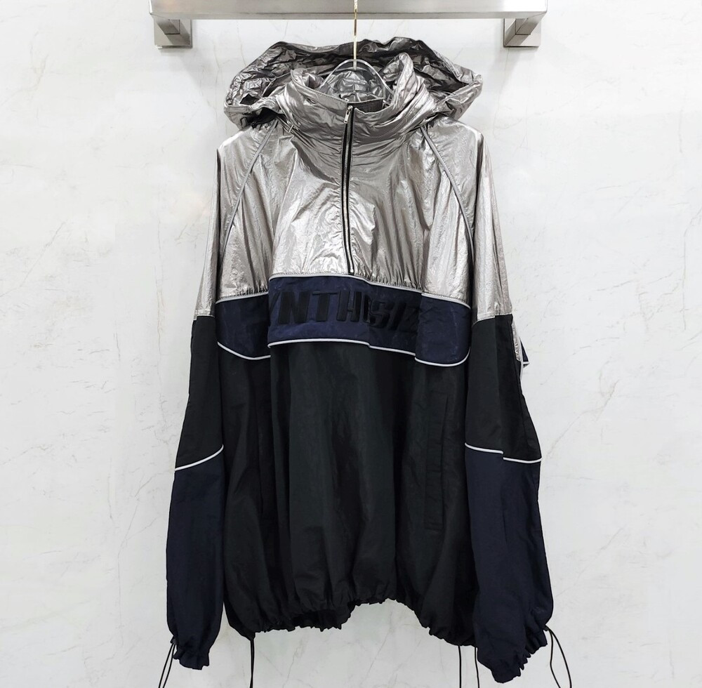 [럭스유] 46 / 준지 컬렉션 레터링 자수 스카치 후드 아노락