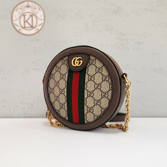 구찌 오피디아 GG 라운드 미니 체인 숄더백 550618