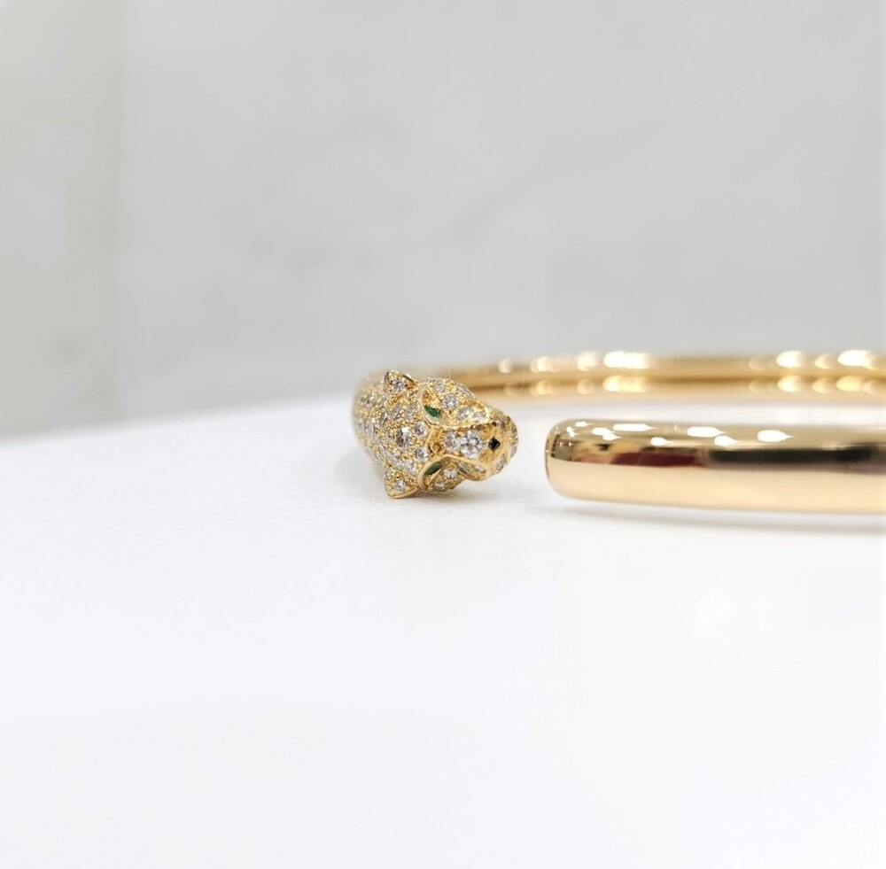 [럭스유] 까르띠에 팬더 드 까르띠에 브레이슬릿 팔찌 세미 파베 18호