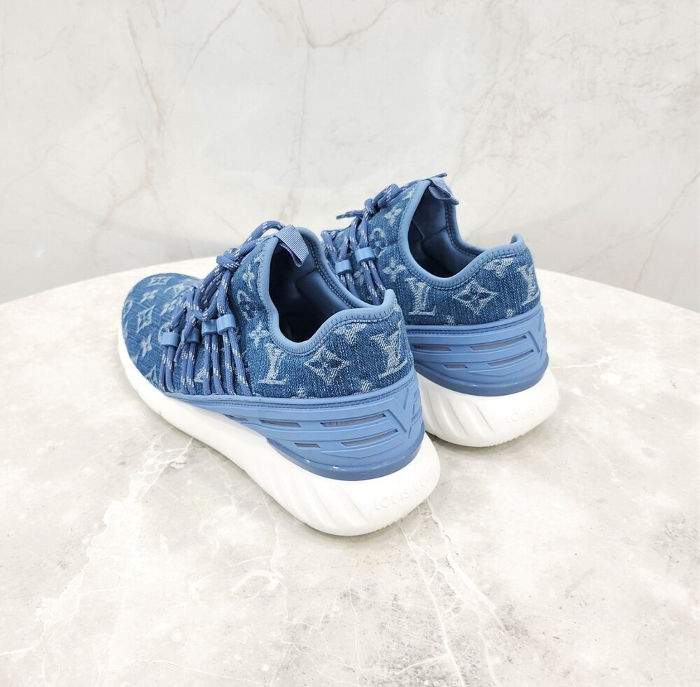 [럭스유] (새상품) 7 / 루이비통 데님 모노그램 패스트레인 스니커즈