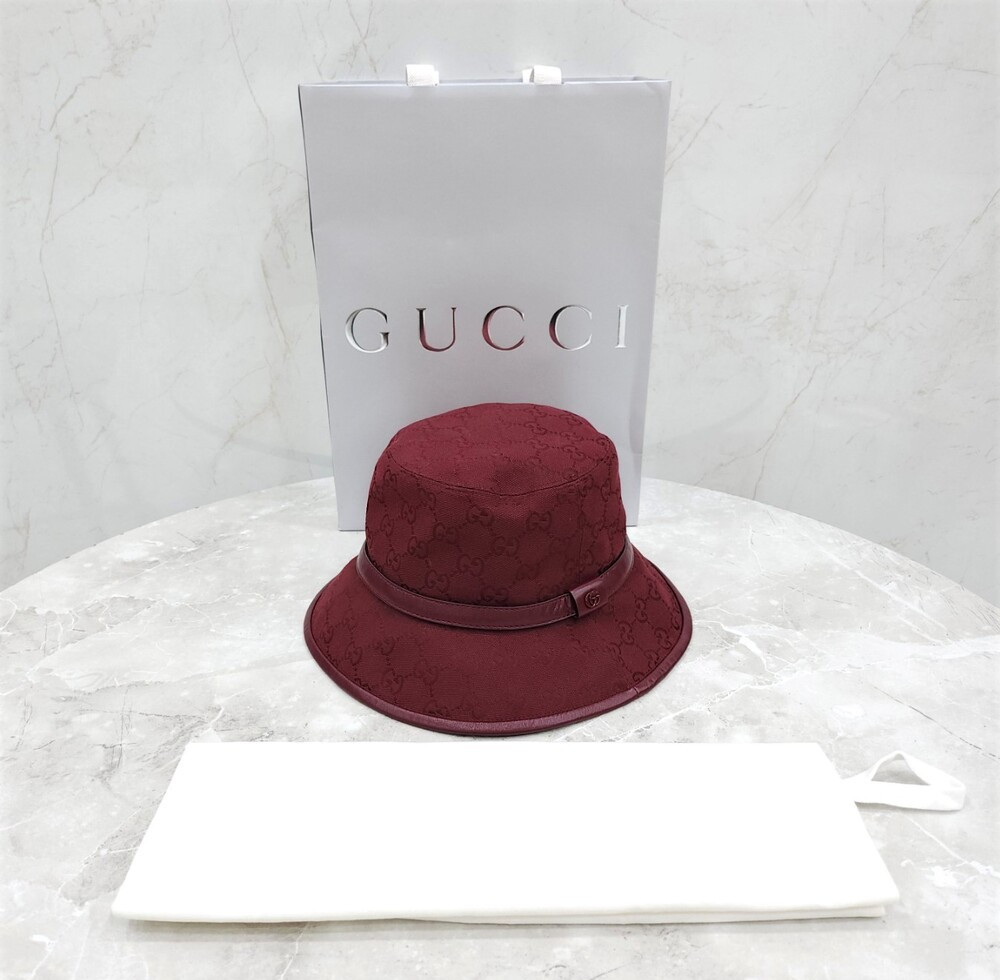 [럭스유] (새상품) 구찌 GG 모노그램 코튼 버킷햇 M 833280