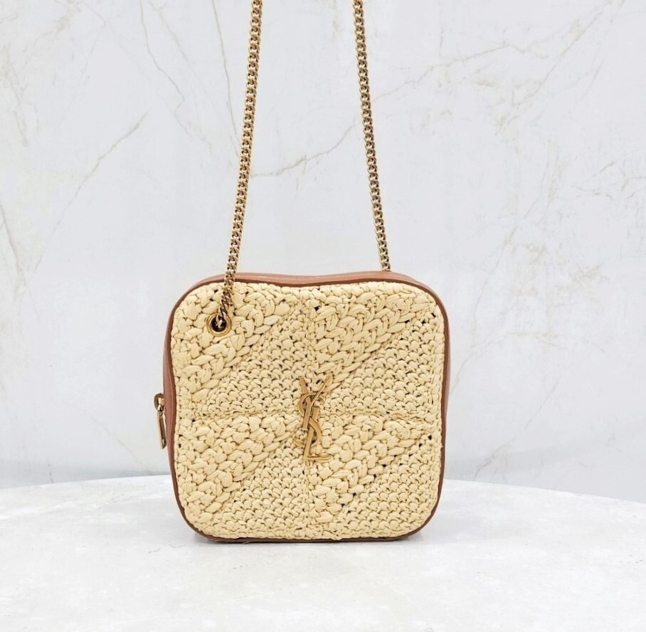 [럭스유] 생로랑 라피아 제이미 큐브 체인백 671861