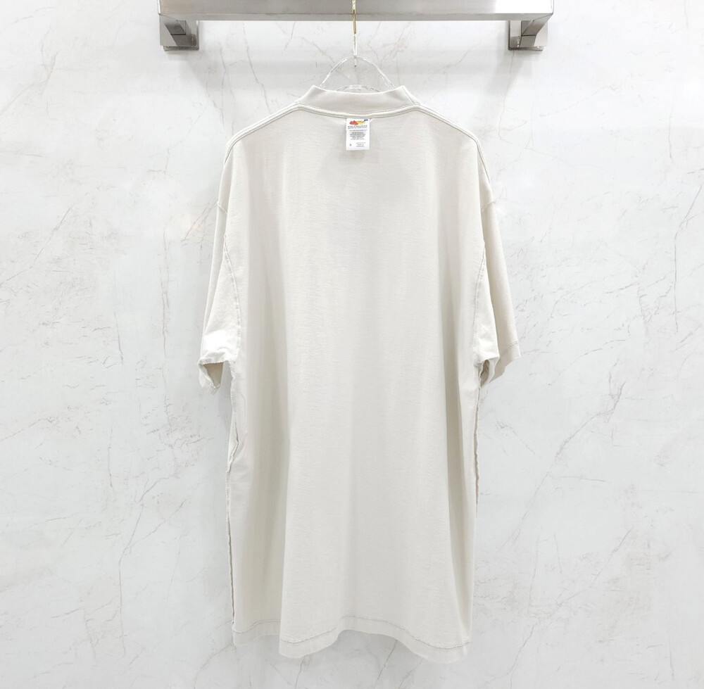 [럭스유] 2 / 발렌시아가 XXXL 자수 로고 오버 반팔 티셔츠