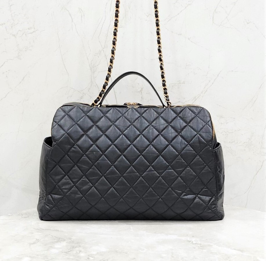 [럭스유] 샤넬 탑핸들 더블 지퍼 볼링백 카프스킨 신형내장칩