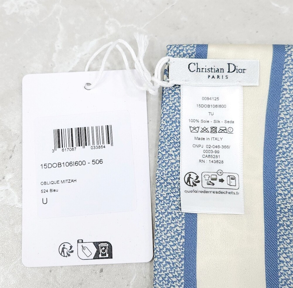 [럭스유] (새상품) 디올 블루 실크 트윌 오블리크 미차 스카프 15DOB106I600