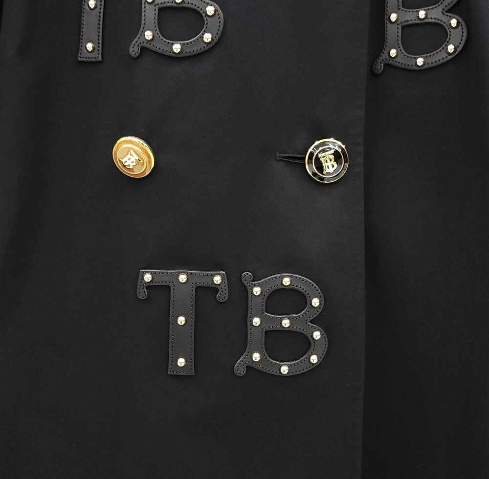 [럭스유] (새상품) 38 / 버버리 한정판 TB 스터드 레더 자수 트렌치 코트