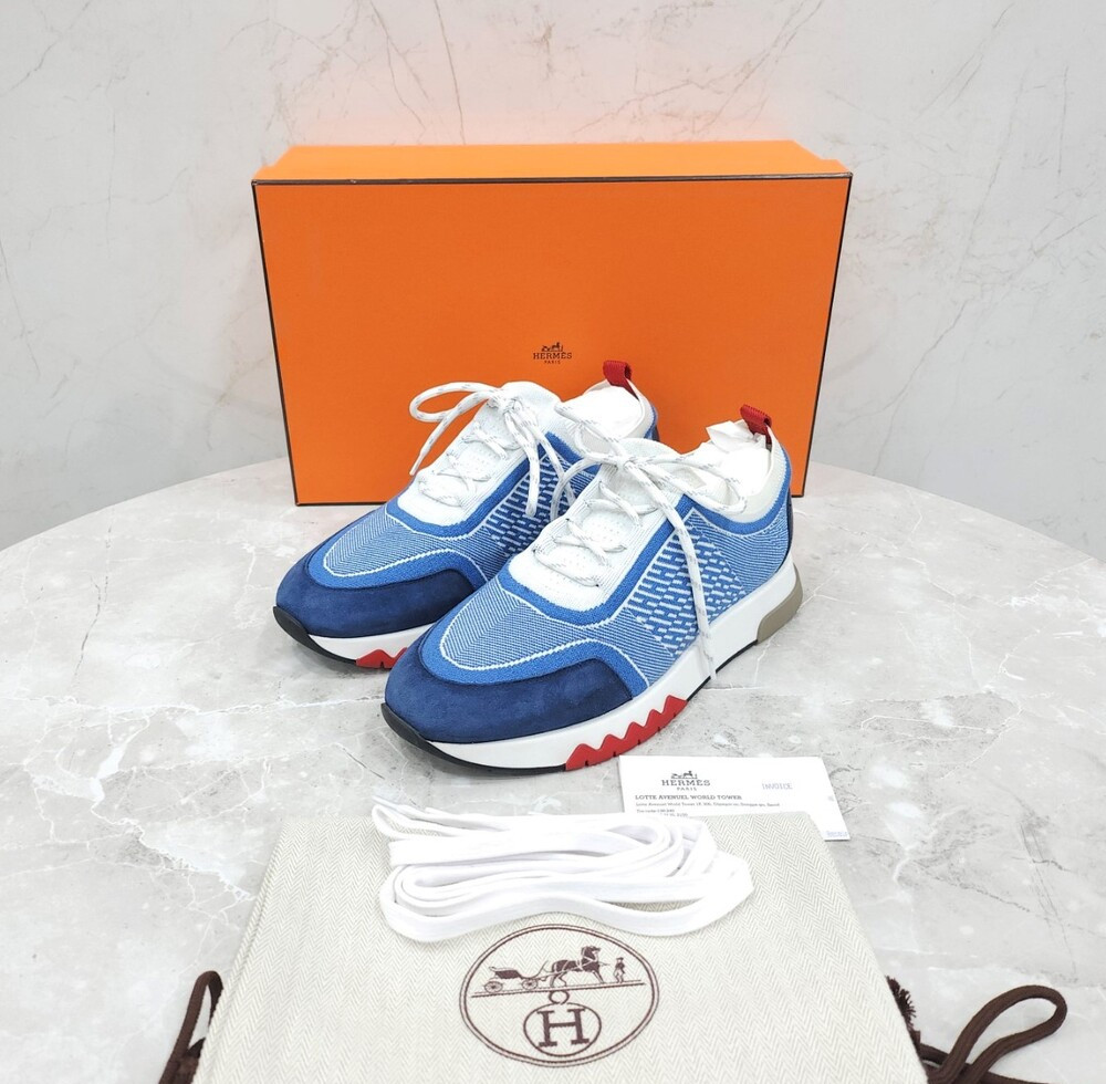 [럭스유] 39.5 / 에르메스 어딕트 스니커즈 블루진