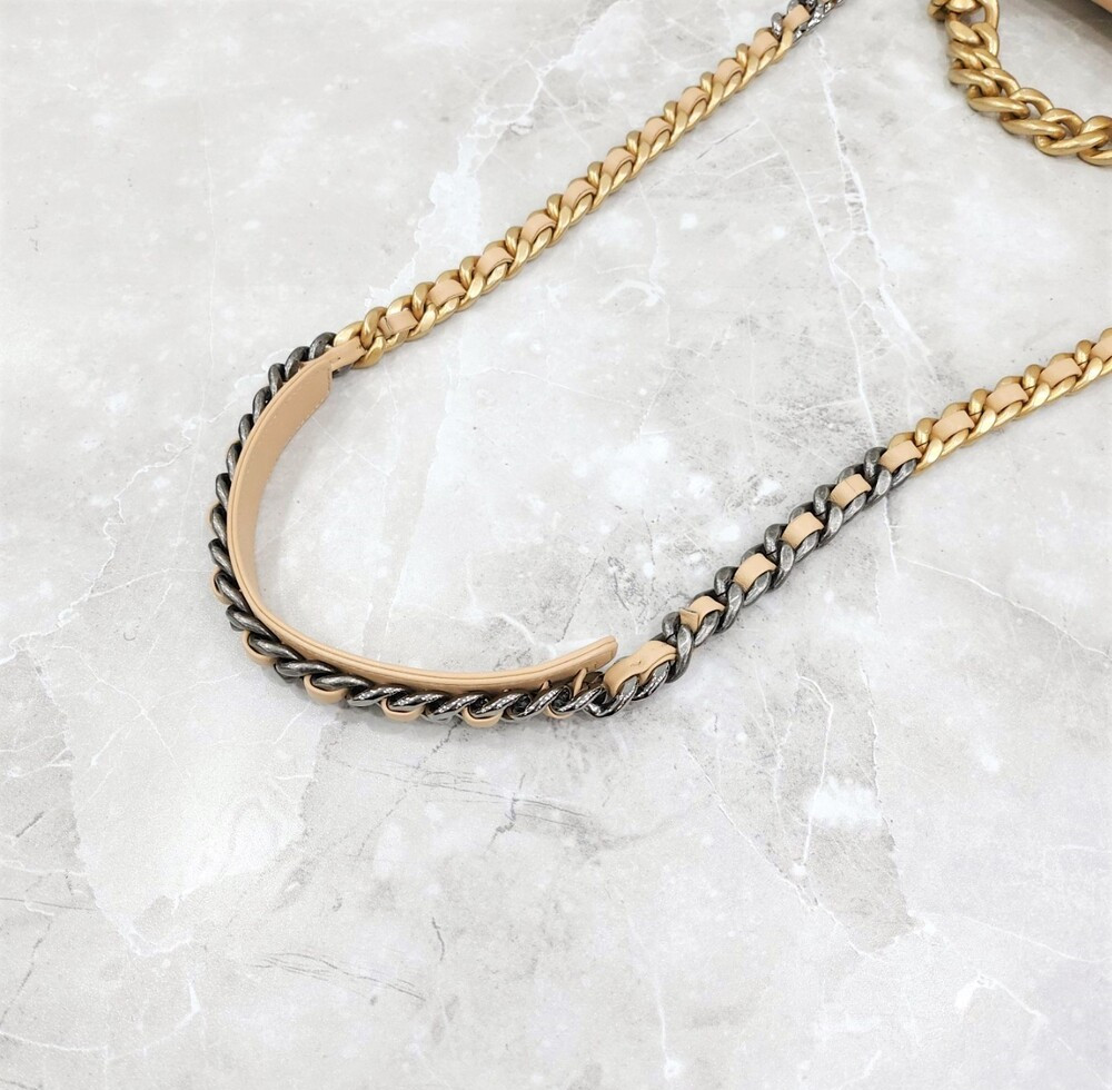 [럭스유] (새상품) 샤넬 19 플랩백 라지 램스킨 베이지 금장 신형내장칩 AS1161