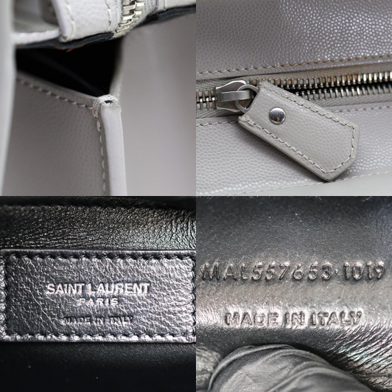 Saint Laurent(생로랑) 557653 그레이 그랑 드 뿌드르 엠보스드 업타운 미디움 토트 2WAY