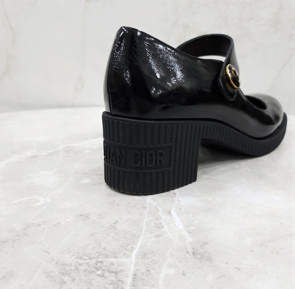 [럭스유] 38.5 / 디올 D-DOLL 펌프스 블랙 유광 메리제인