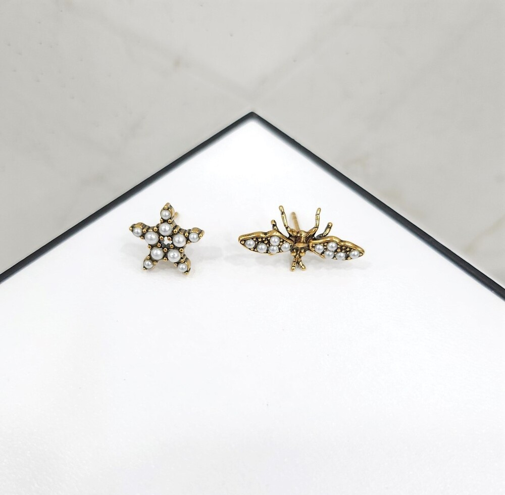 [럭스유] (새상품) 디올 자디올 로고 벌 귀걸이 E0640ADRRS