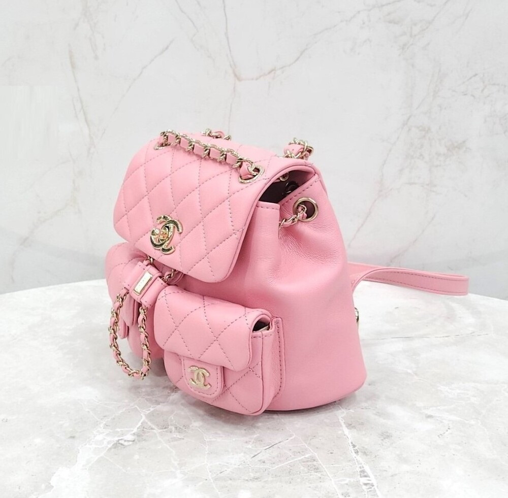 [럭스유] 샤넬 듀마 투포켓 백팩 스몰 핑크 신형내장칩 AS3787