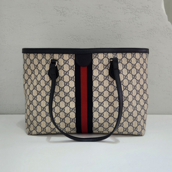 구찌 오피디아 GG 수프림 네이비 라지 쇼퍼백 631685