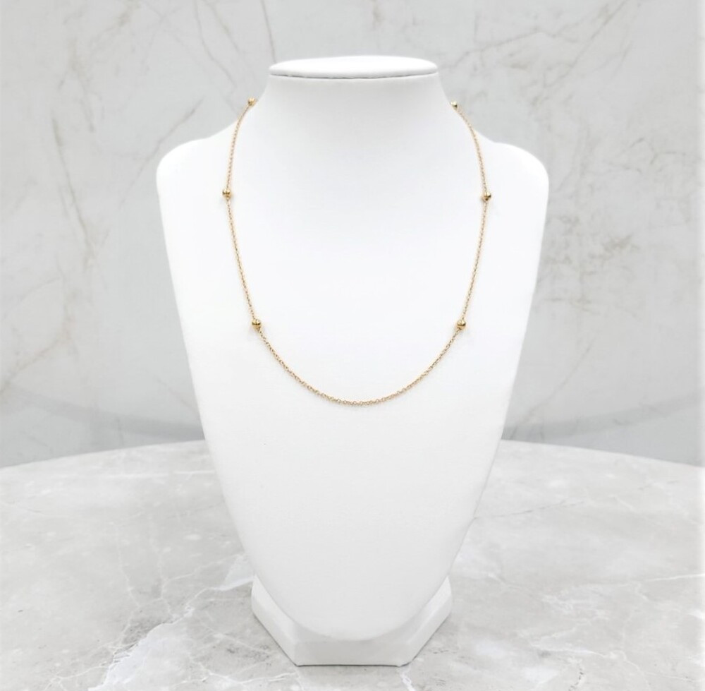 [럭스유] (새상품) 프라다 삼각로고 골드볼 목걸이