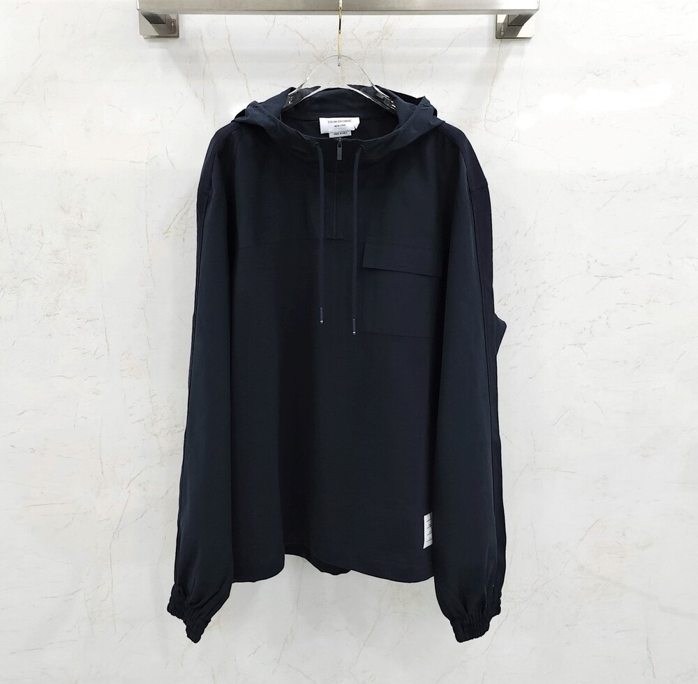 [럭스유] (새상품) 4 / 톰브라운 립스탑 밀라노 하프 집업 후드 티셔츠 MJT498A