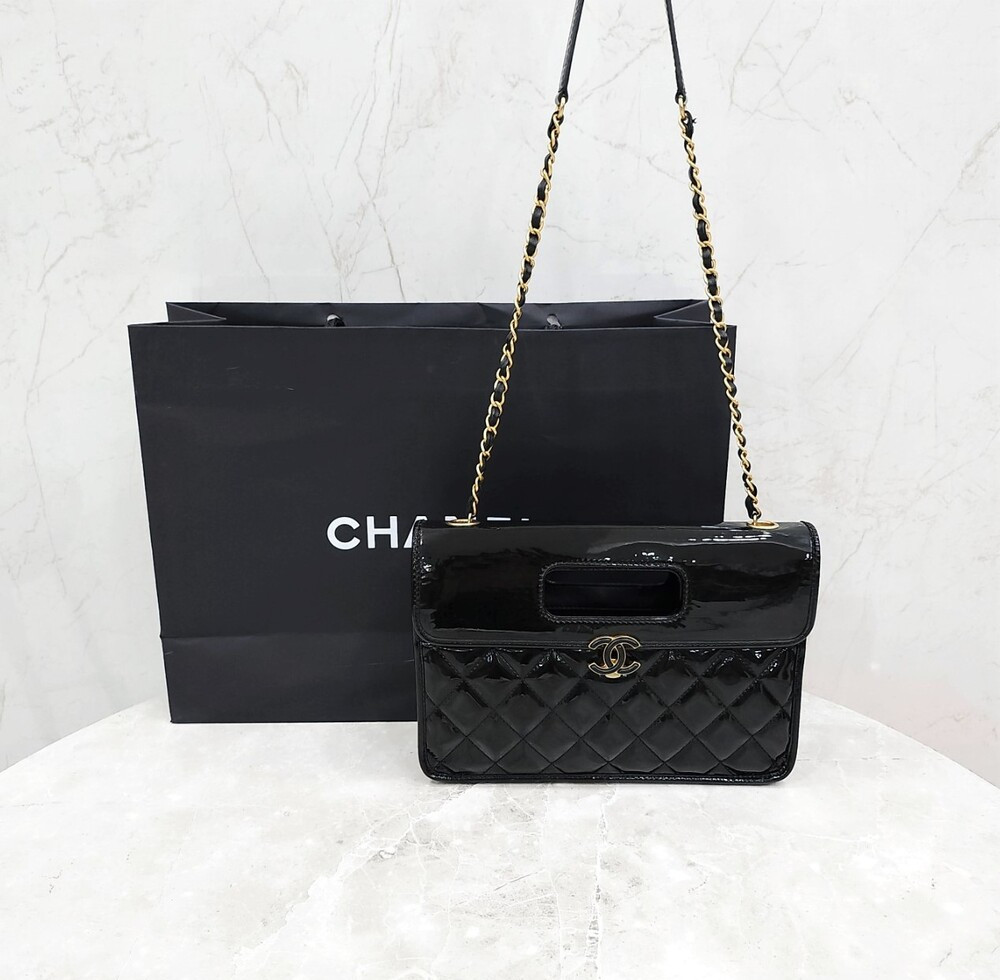 [럭스유] 샤넬 블랙 페이던트 플랩백 신형내장칩 AS4036