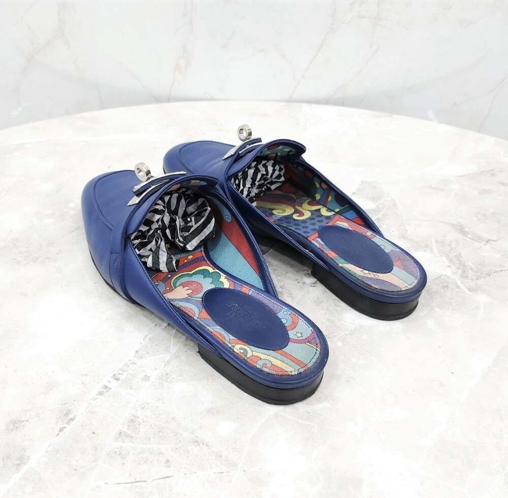 [럭스유] 36 / 에르메스 네이비 켈리 버클 블로퍼 뮬