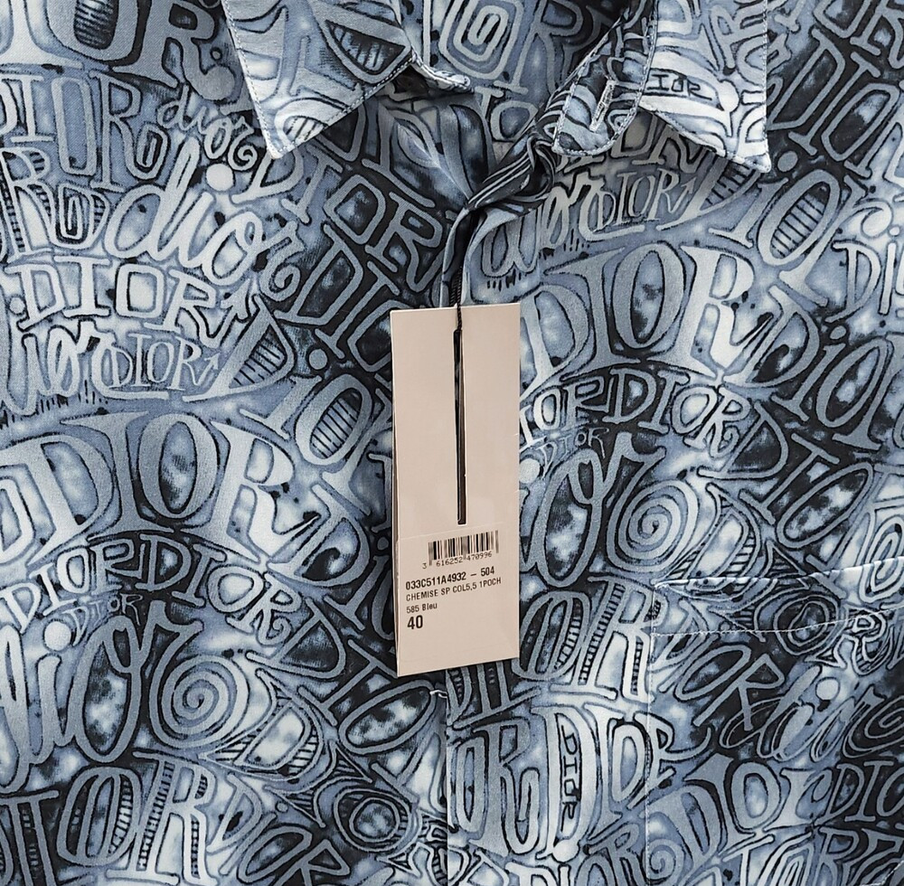 [럭스유] (새상품) 40 / 디올 X 스투시 로고 그래픽 셔츠