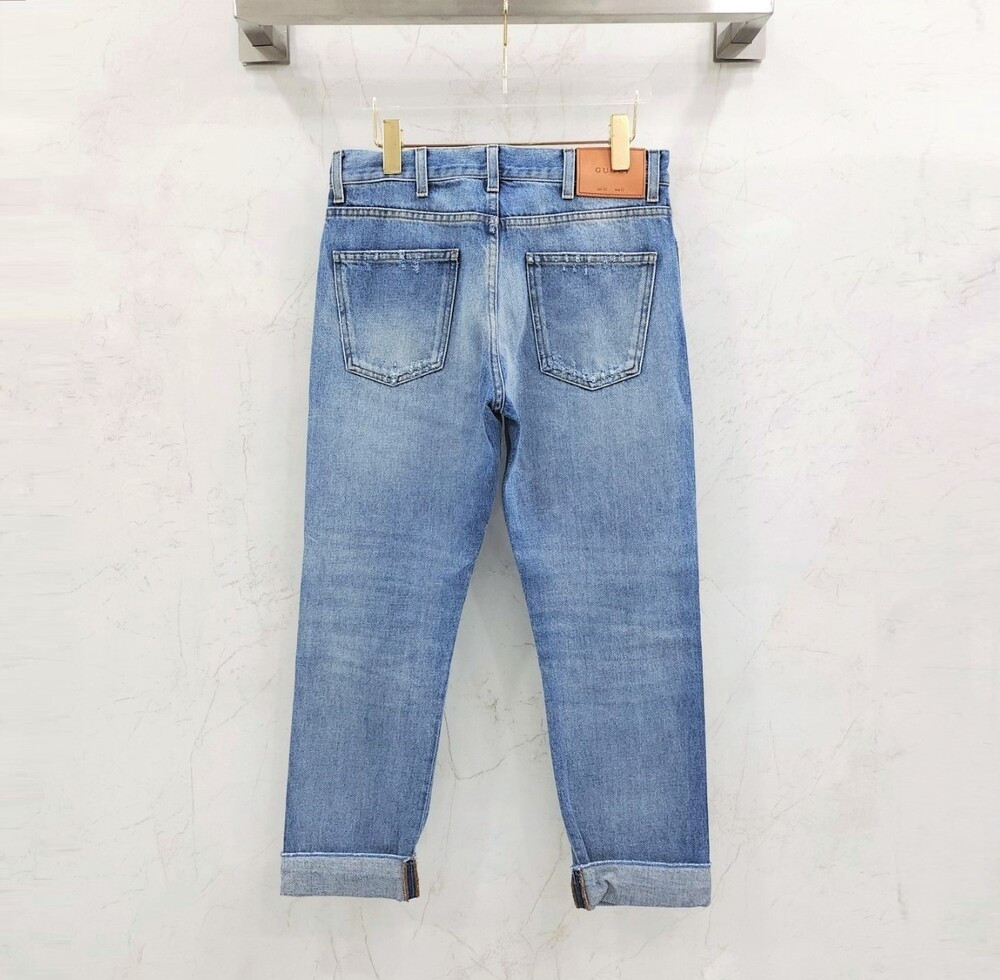 [럭스유] 24 / 구찌 버터플라이 자수패치 여성 데님 팬츠