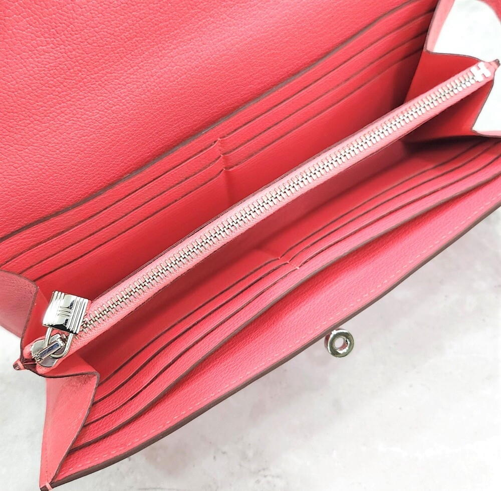 [럭스유] 에르메스 켈리 장지갑 핑크 은장