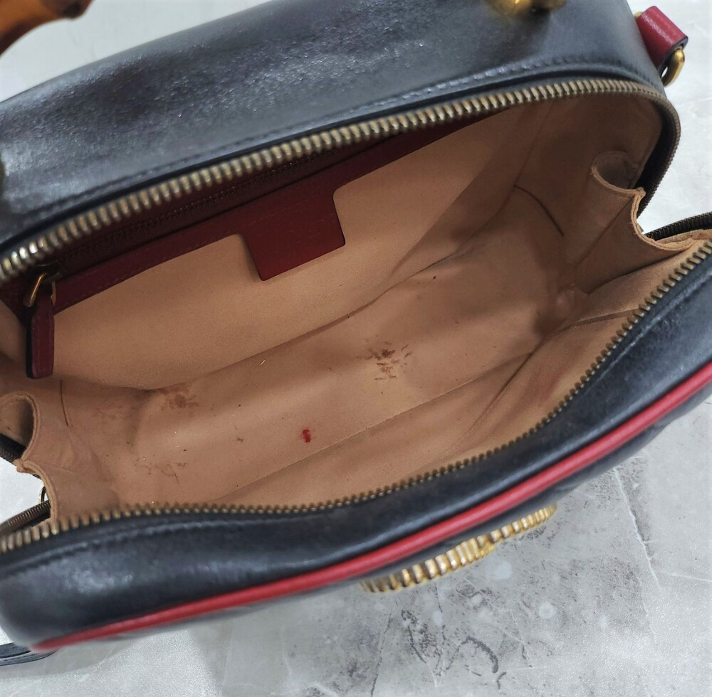 [럭스유] 구찌 GG 마몽 뱀부 탑핸들 체인 숄더백 602270