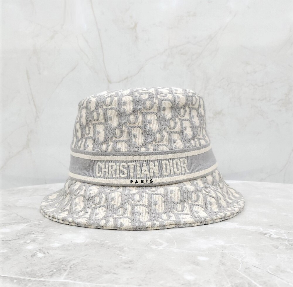 [럭스유] 디올 오블리크 버킷햇 자수 그레이 58 11DOB923I132