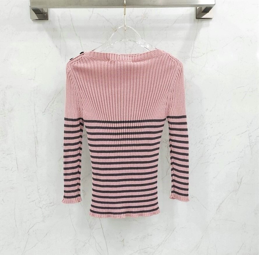 [럭스유] (새상품) 36 / 디올 리비에라 코튼 니트 핑크 그레이