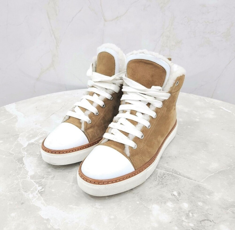 [럭스유] 38.5 / 에르메스 브라운 시어링 하이탑 스니커즈