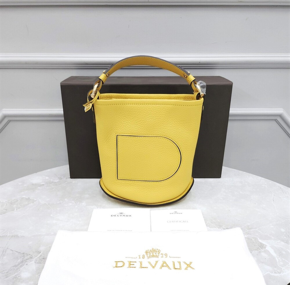 [럭스유] 델보 핀 미니 버킷백 옐로우