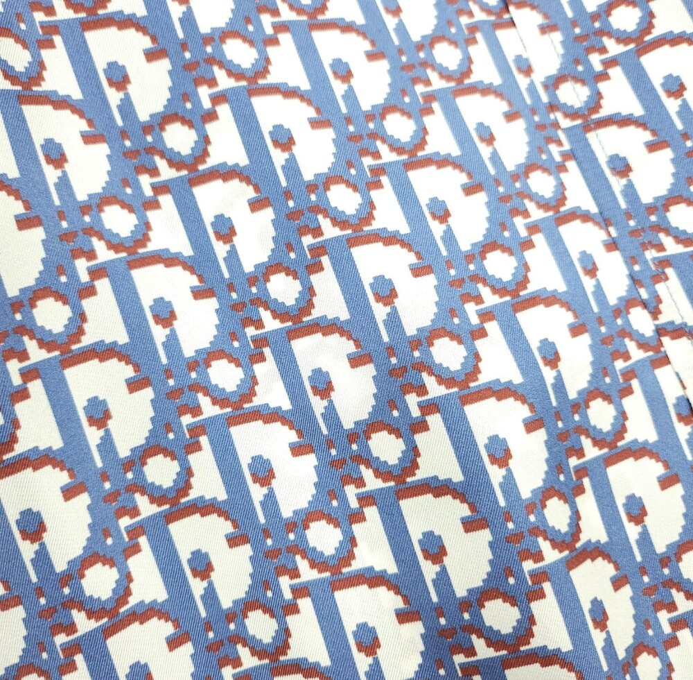 [럭스유] 40 / 디올 오블리크 픽셀 하와이안 실크 셔츠