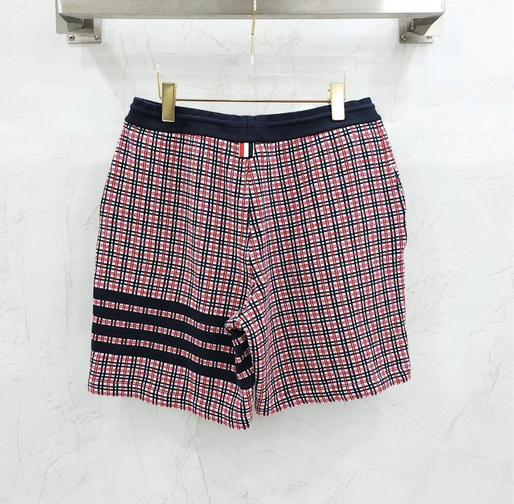 [럭스유] 2 / 톰브라운 체크 4바 스웨트 코튼 쇼츠 MJG194A