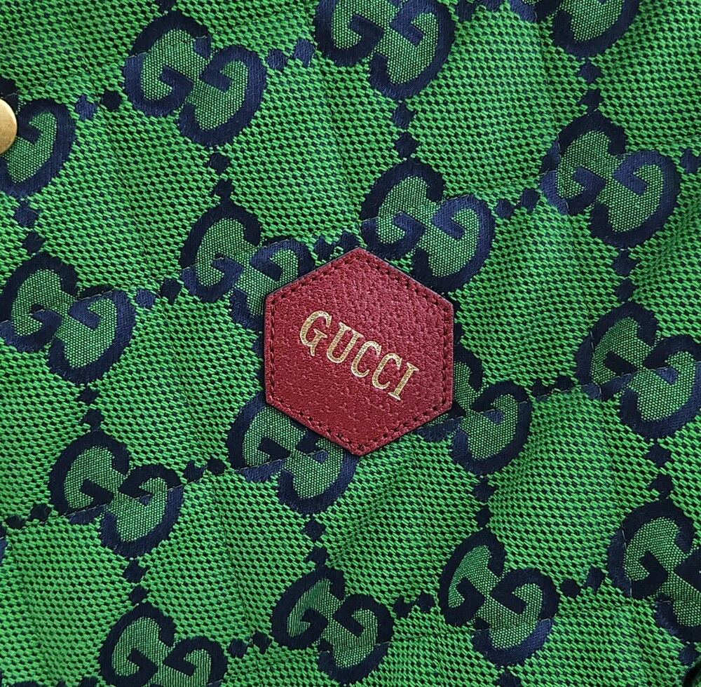 [럭스유] (새상품) 50 / 구찌 GG 그린 누빔 카라 자켓 676488