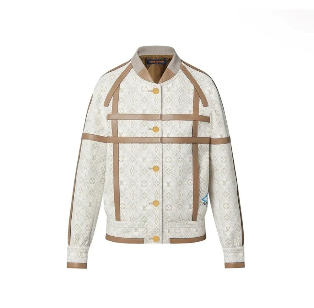[럭스유] 36 / 루이비통 LV 모노그램 1854 레더 바시티 봄버 자켓 1A9MIO