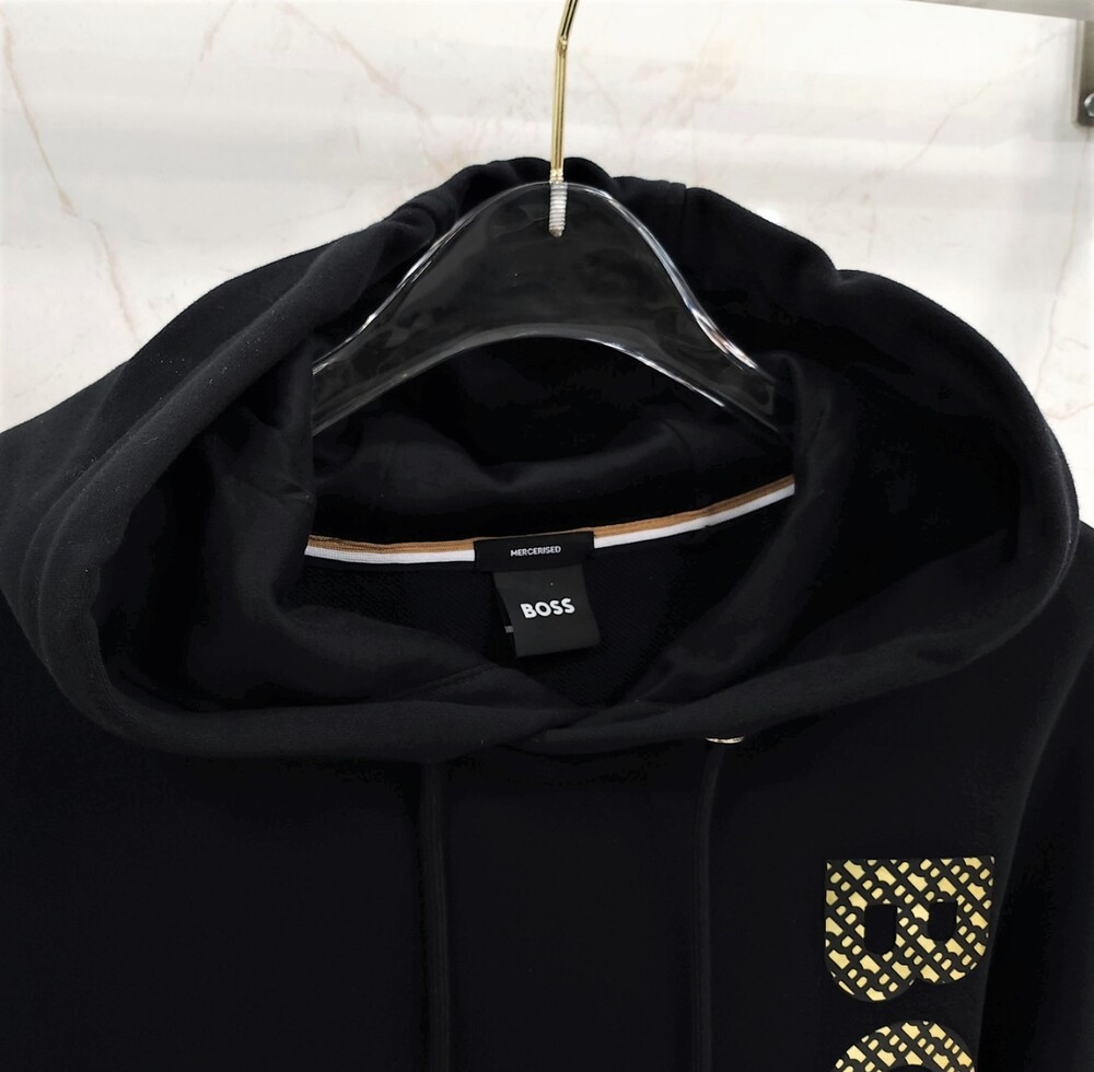 [럭스유] XL / 보스 프렌치 테리 코튼 모노그램 필드 로고 후드티