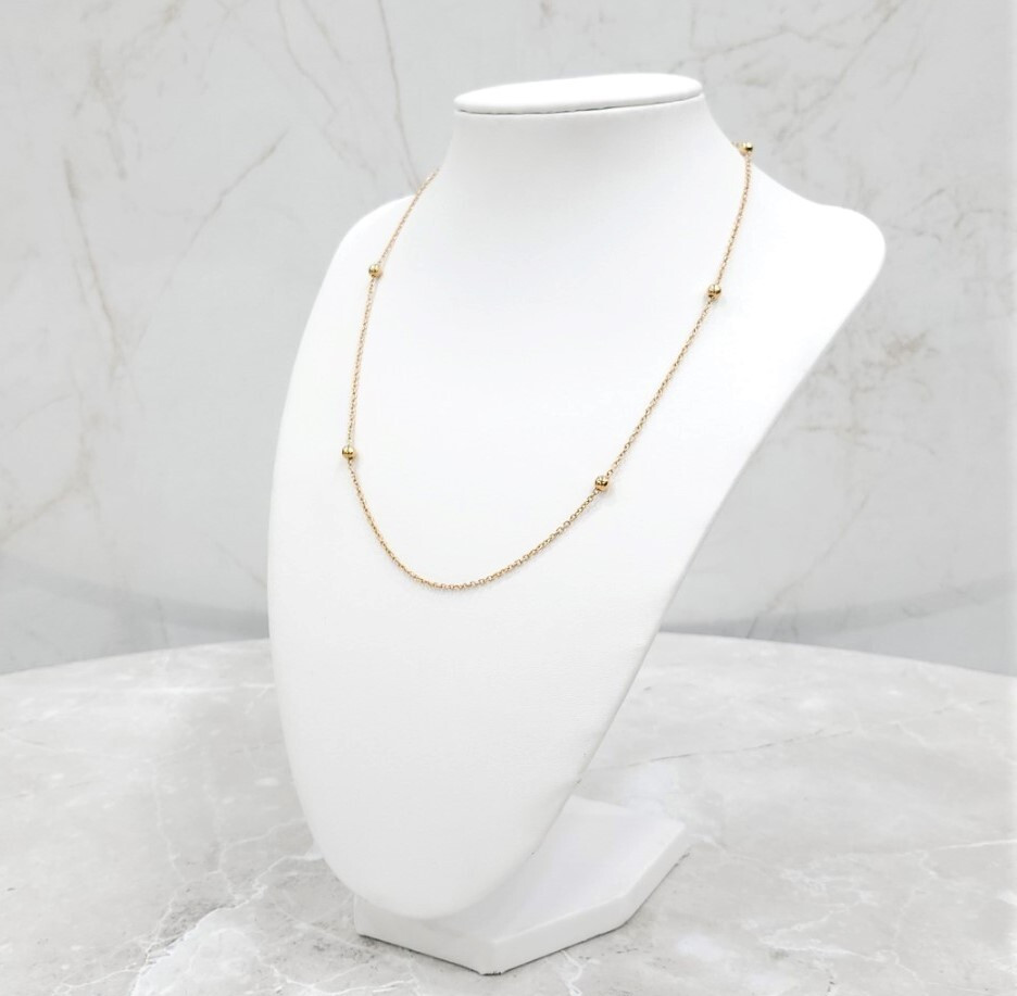 [럭스유] (새상품) 프라다 삼각로고 골드볼 목걸이