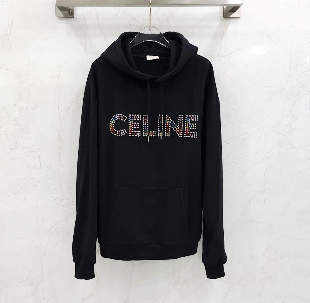 [럭스유] M / 셀린느 스트라스 라인스톤 후드 블랙 멀티컬러 2Y87B670Q