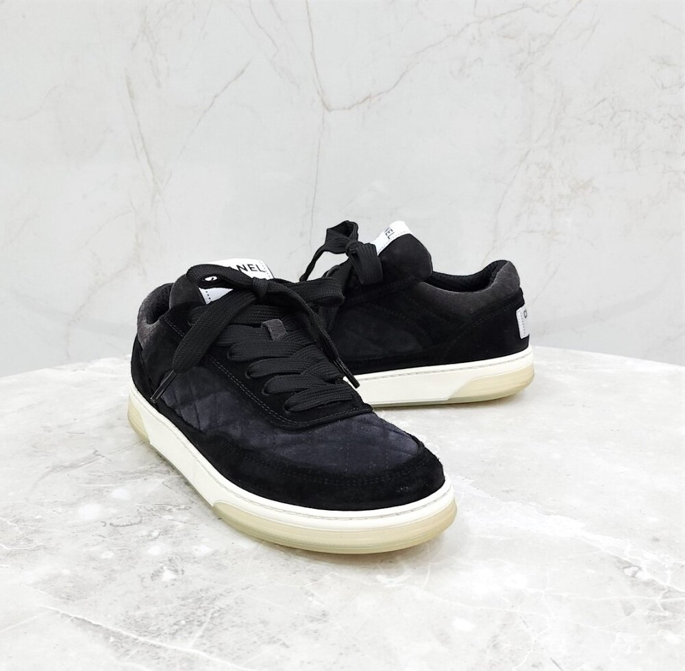 [럭스유] 35.5 / 샤넬 스웨이드 퀄팅 스니커즈 G38740