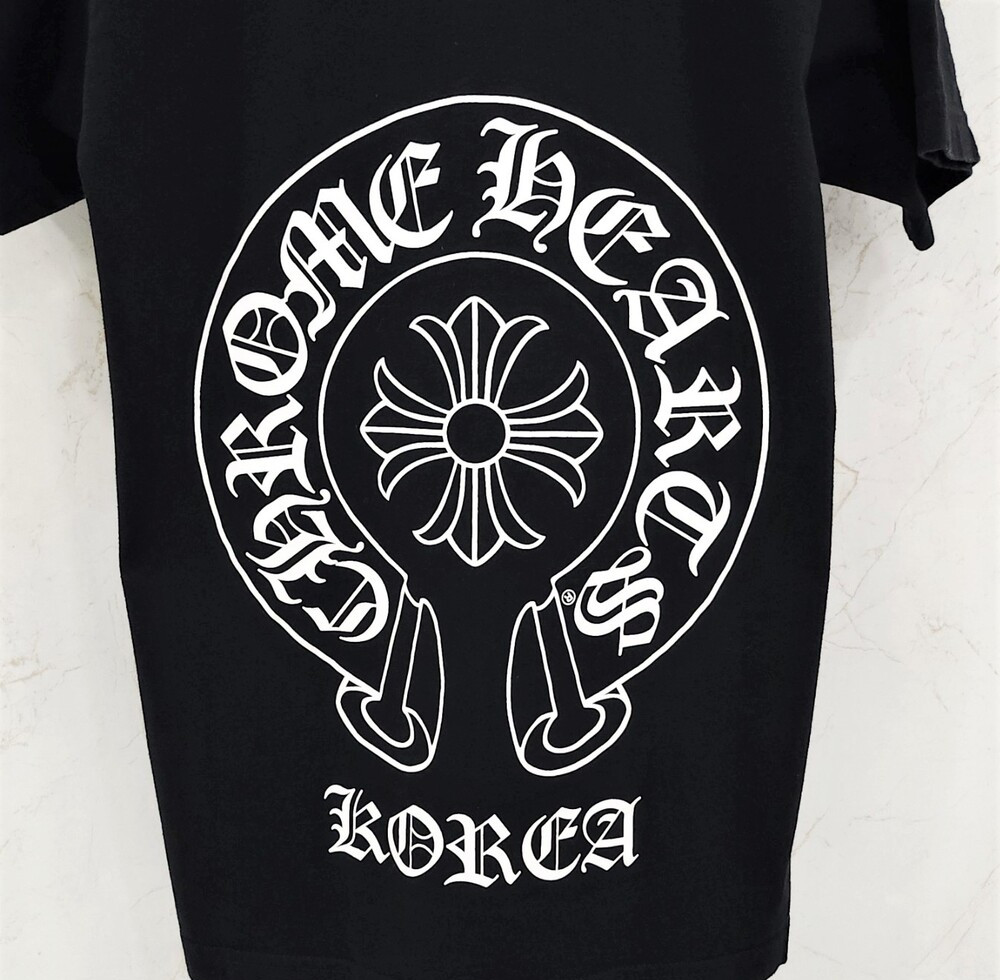 [럭스유] S / 크롬하츠 블랙 홀스슈 프린팅 로고 반팔 티셔츠