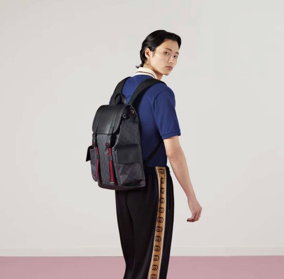 [럭스유] 구찌 웹 스트랩 GG 수프림 캔버스 백팩 495563