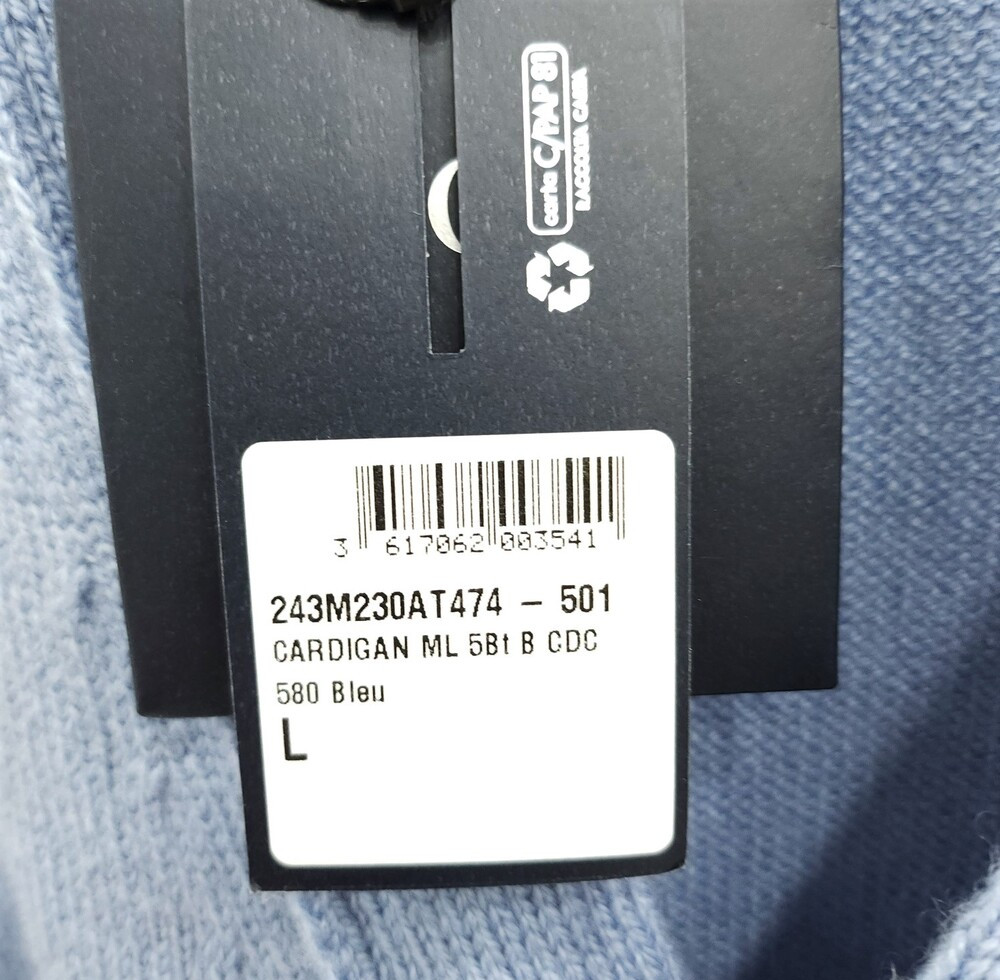 [럭스유] (새상품) L / 디올 꾸뛰르 블루 캐시미어 로고 가디건