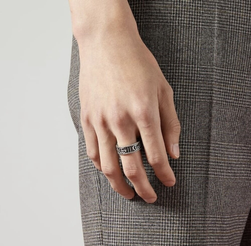 [럭스유] 구찌 더블 G 디테일 실버 반지 19호 551899