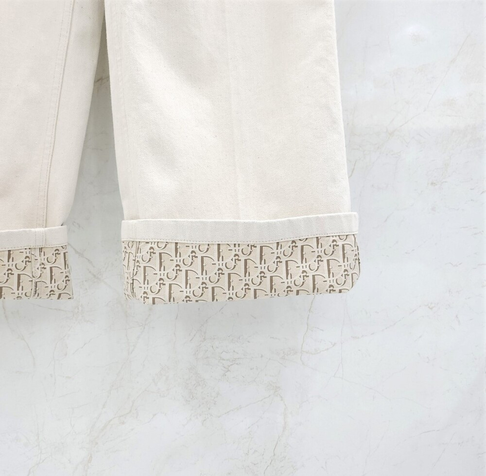 [럭스유] (새상품) 40 / 디올 오블리크 플레어 진 에크루 코튼 데님 522P04A3050