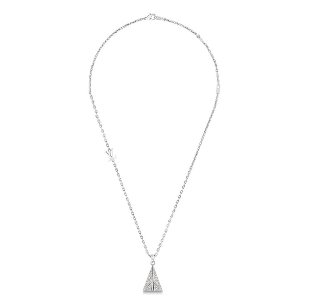 [럭스유] 루이비통 LV 페어플레인 큐빅 실버 목걸이 M01034