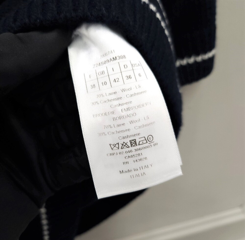 [럭스유] 38 / 디올 캐시미어 스웨터 반소매 울 니트